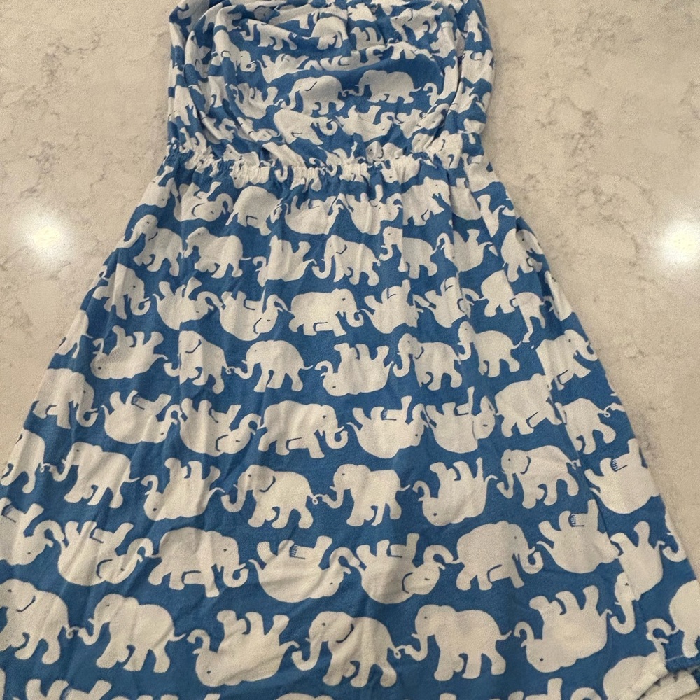 Lilly Pulitzer Blue and White Elephant Pattern Dress - XS